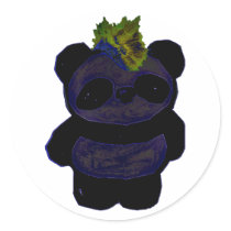 Punk Rock Panda 2 Round Sticker