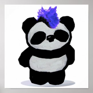 Punk Rock Panda Poster print