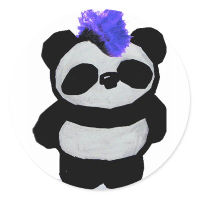 Punk Rock Panda Sticker
