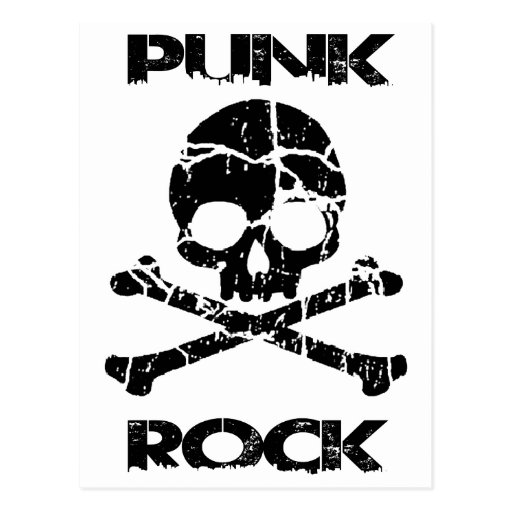 Punk Rock Skull And Crossbones Postcard Zazzle