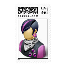 PUNK ROCKER DUDE GUY MAN METAL PARTY ATTITUDE POSTAGE