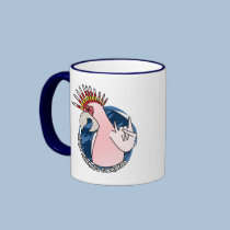Punk Rocker Major Mitchell's Cockatoo Mug by MenagerieMayhem Punk Rocker Major Mitchell's Cockatoo Mug
