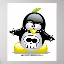 Punk Rocker Penguin Print
