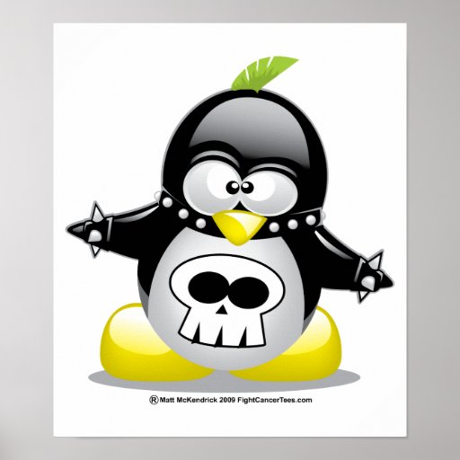 Punk Rocker Penguin Poster Zazzle