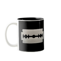 PUNK ROCKER RAZOR BLADE mugs