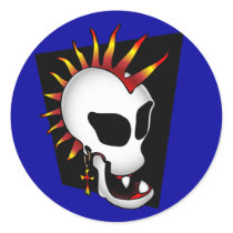PUNK SKULL-2 ROUND STICKER