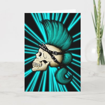 Punk Skull a cool illustration featuring a skull with mohican hair and some