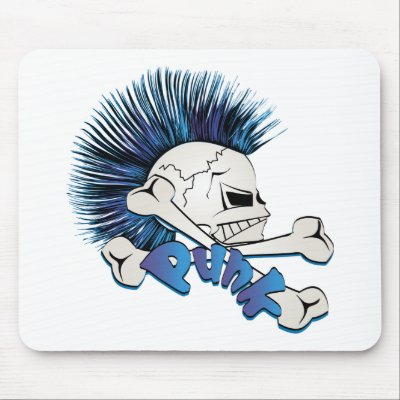 Punk Skull Mouse Pad by dlreyes41