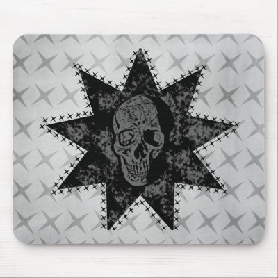 Punk Skull Mousepad (Gray) by Superstarbing