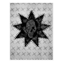 Punk Skull Postcard (Gray)