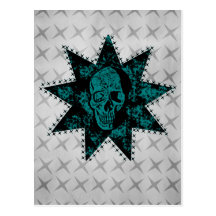 Punk Skull Postcard (Teal)
