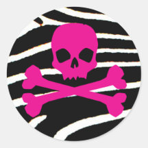 Punk Skull Round Stickers