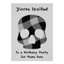 Punk twisted gingham skull all occasion 5"x7" announcement