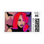 punk vampire girl stamp