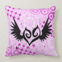 Punk Winged Heart Custom Cotton Pillows pillows