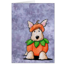 Punkin Scottie Dog Halloween Card
