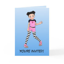 Punky Girl Anime Birthday Party Invitation cards by mariannegilliand Punky Girl Anime Birthday Party Invitation cards