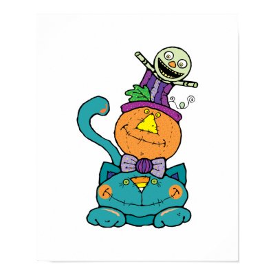 Punpkin monster cat print by doonidesigns