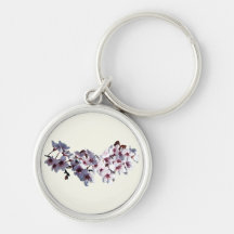 Puntilla de flores de cerezo llavero personalizado