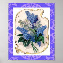 Puntilla de la impresión de las lilas posters