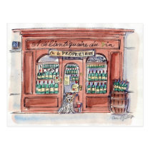 Pup on rue Malar, Paris postcards