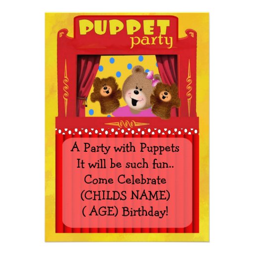 Puppet Party Invitation