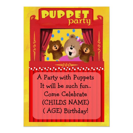 Puppet Party Invitation | Zazzle