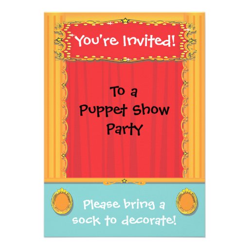 Puppet Show Party Invitation