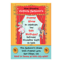 Puppet Show Party Invitation