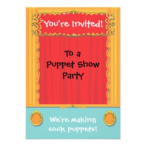 Puppet Show Party Invitation