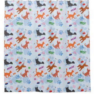 Puppies and Kittens Shower Curtain