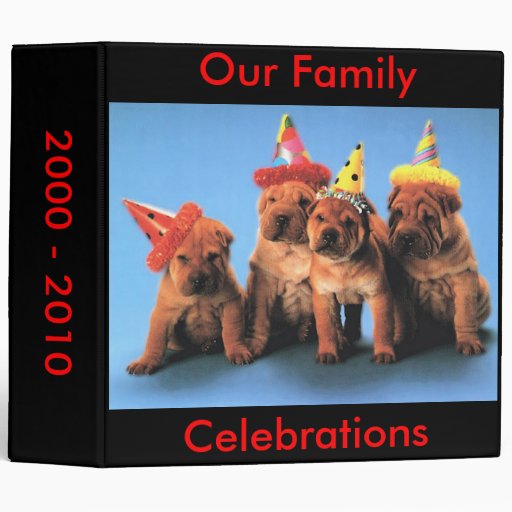 Puppies and Party Hats Binder