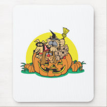 puppies in a pumpkin mousepads