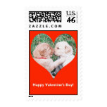 Puppies Kissing Postage Stamp