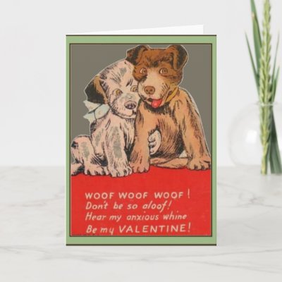 Puppies Vintage Valentine Greeting Card