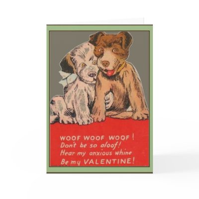 Puppies Vintage Valentine Greeting Card