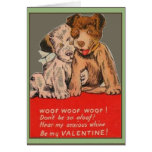 Puppies Vintage Valentine Greeting Card
