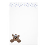 Puppy and Blue Paw Prints Personalized Stationery