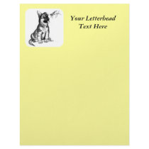 Puppy and Grasshopper Personalized Letterhead