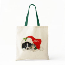 Puppy and Kitten Christmas Gifts Tote bags