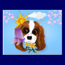 Puppy and Nature Postcard postcards
