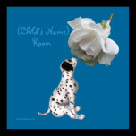Puppy And Rose Kids Room Personalized Poster