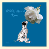 Puppy And Rose Kids Room Personalized Poster