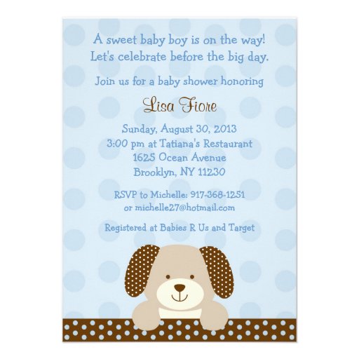 Puppy Baby Shower Invitations