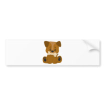 Puppy Big Paws Sitting Bumper Stickers