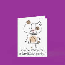 Puppy Birthday Party Invitation cards