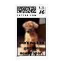 puppy, can't wait to get the newspaper. postage by as_if_I_care puppy, can't wait to get the newspaper. postage