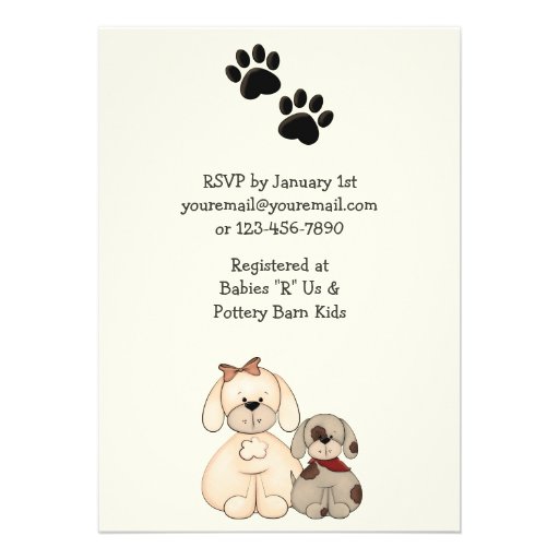 Puppy Dog Baby Shower Invitation for Boys