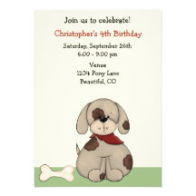 Puppy Dog Birthday Invitation for Boys