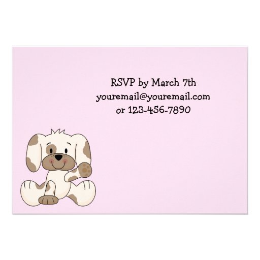 Puppy Dog Birthday Invitations for Girls